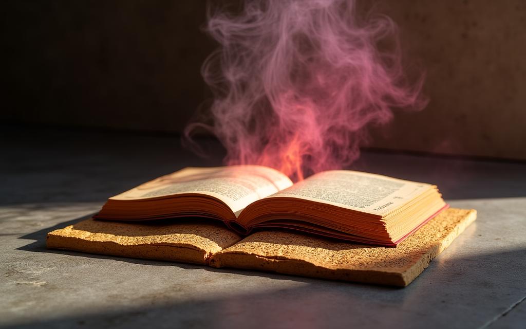 Starożytne manuskrypty indyjskie i kadzidło w nowoczesnym studio